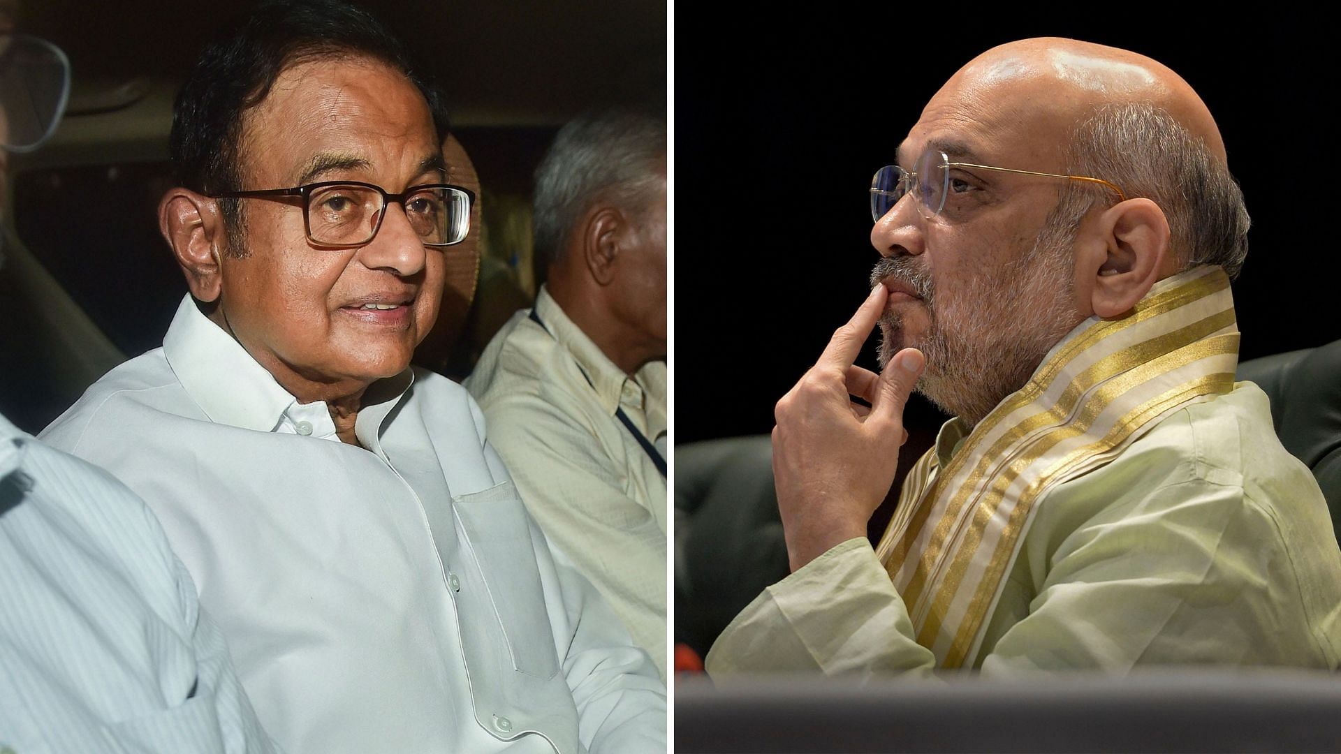 Former Finance Minister P Chidambaram and Union Home Minister Amit Shah.&nbsp;