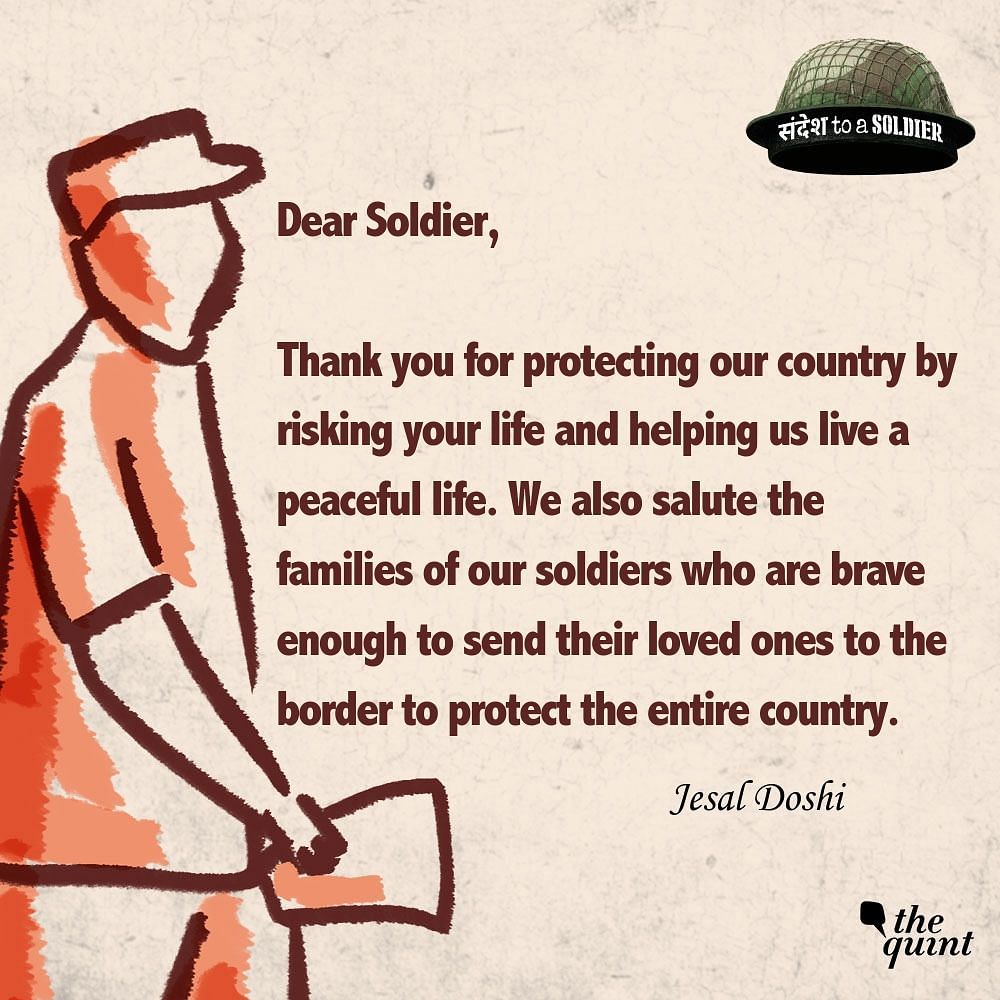 Citizens express gratitude for India’s Armed Forces in their sandesh to a soldier.