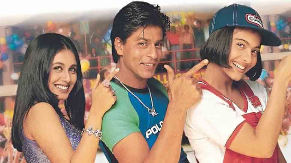 Shah Rukh Khan, Rani Mukerji and Kajol in Kuch Kuch Hota Hai.