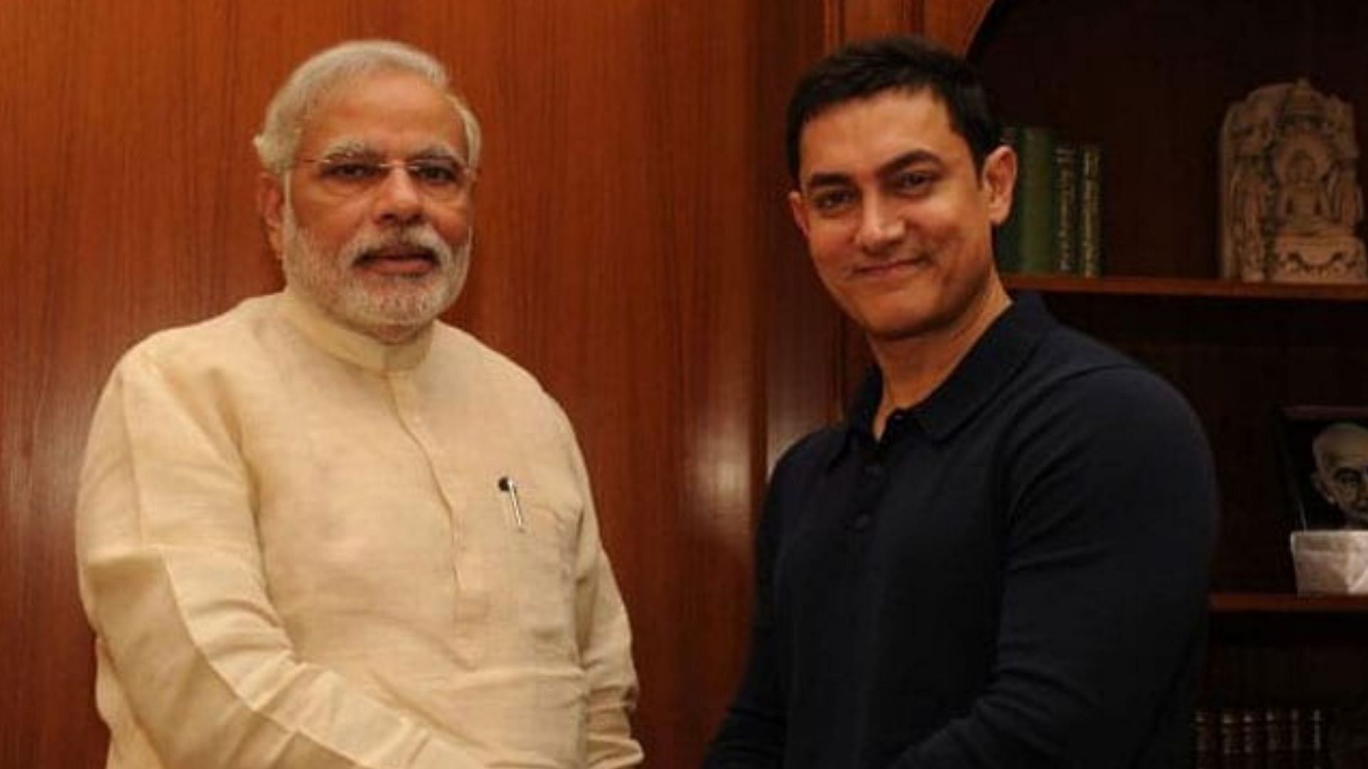 Prime Minister Narendra Modi with Aamir Khan.
