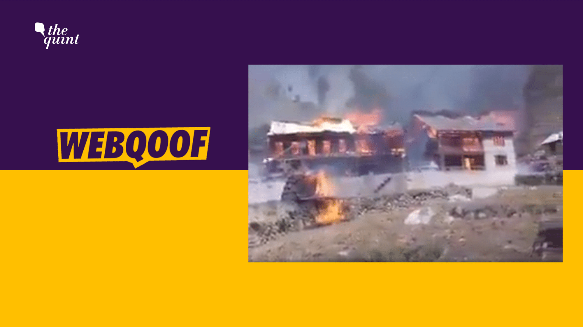 Amid the situation in Kashmir after the effective revocation of Article 370, a video on Facebook has gone viral, showing a large number of houses on fire, in what the post claims is Bandipora area of Kashmir.