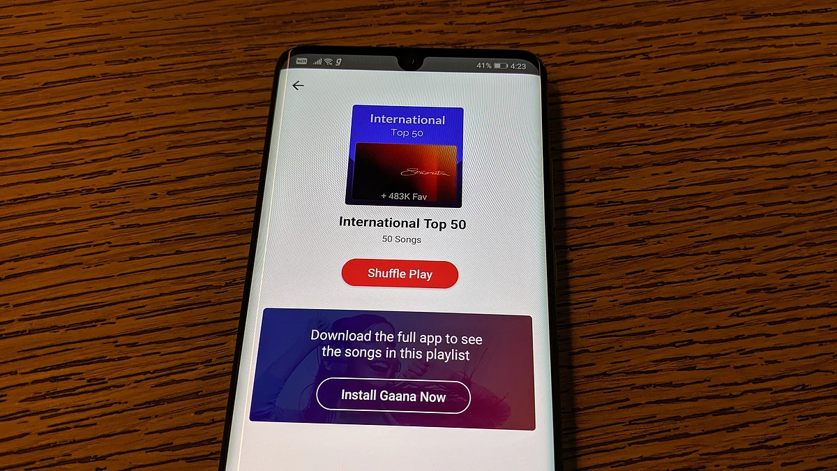 Try one or two songs and post that you can download the app. 