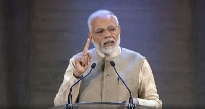 Paris: Prime Minister Narendra Modi addresses the Indian Community in Paris, France on Aug 23, 2019. (Photo: IANS/PMO)