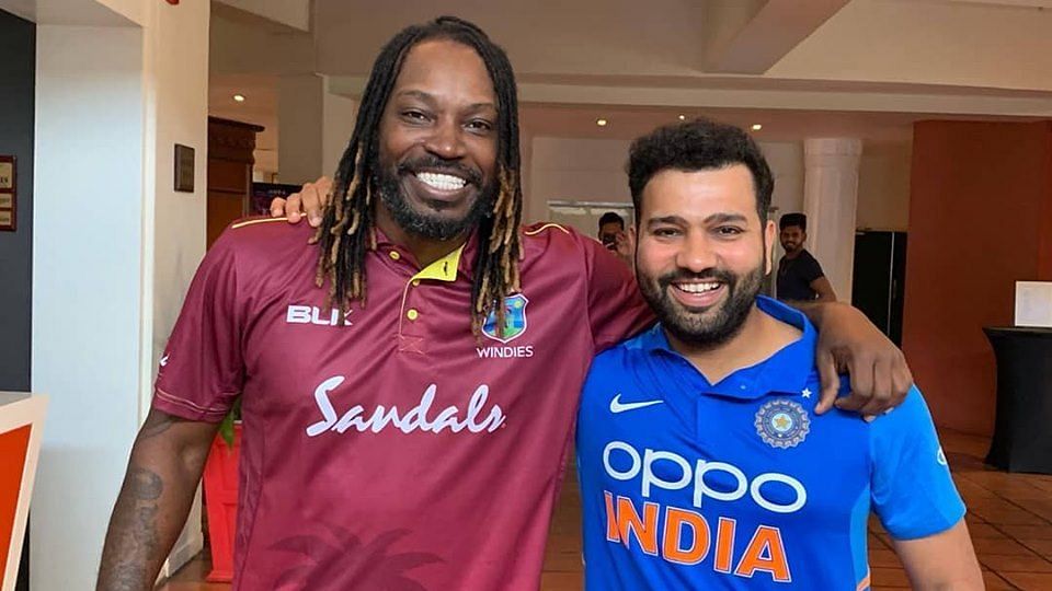 Chris Gayle and Rohit Sharma ahead of the ODI series between West Indies and India.