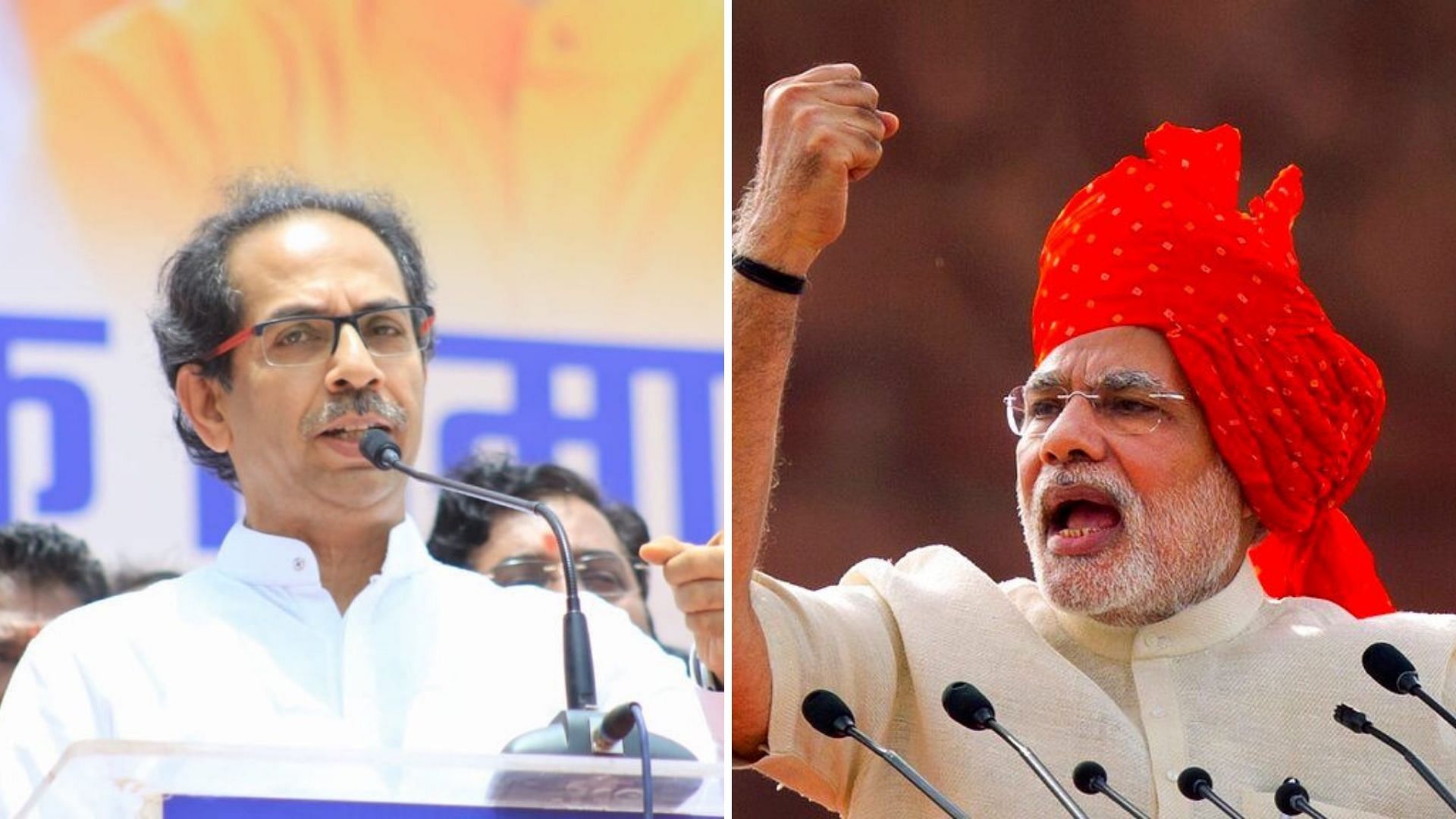 Shiv Sena Chief Uddhav Thackeray (Left) and PM Modi (Right)