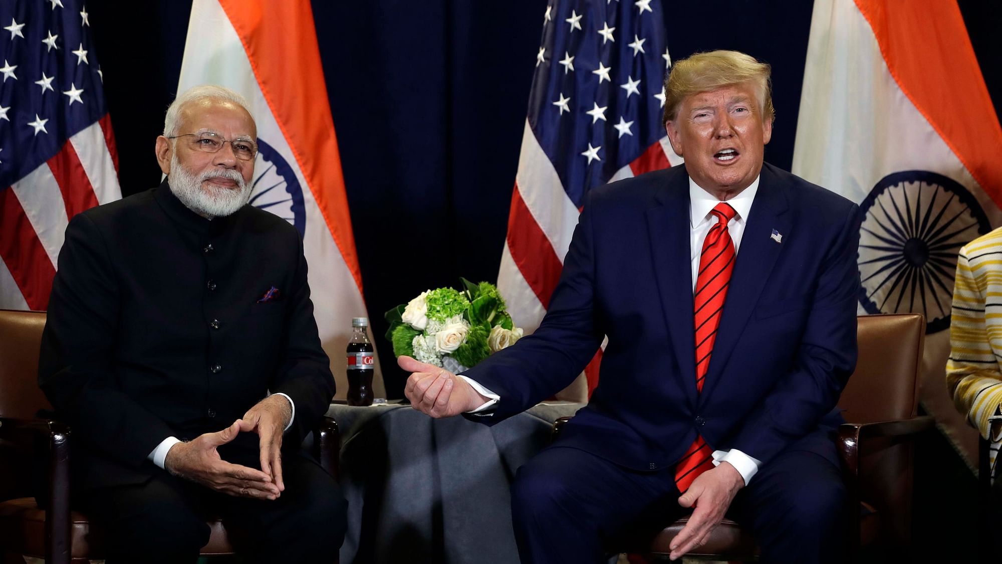 US President Donald Trump meets with PM Modi at the United Nations General Assembly.