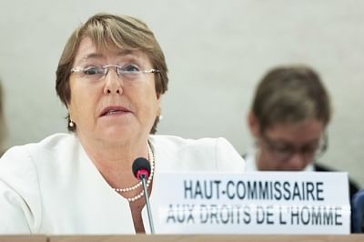 Michelle Bachelet, United Nations High Commissioner for Human Rights speaks at the at the Human Rights Council session on Monday, September 10, 2018. (Photo: UN/IANS)