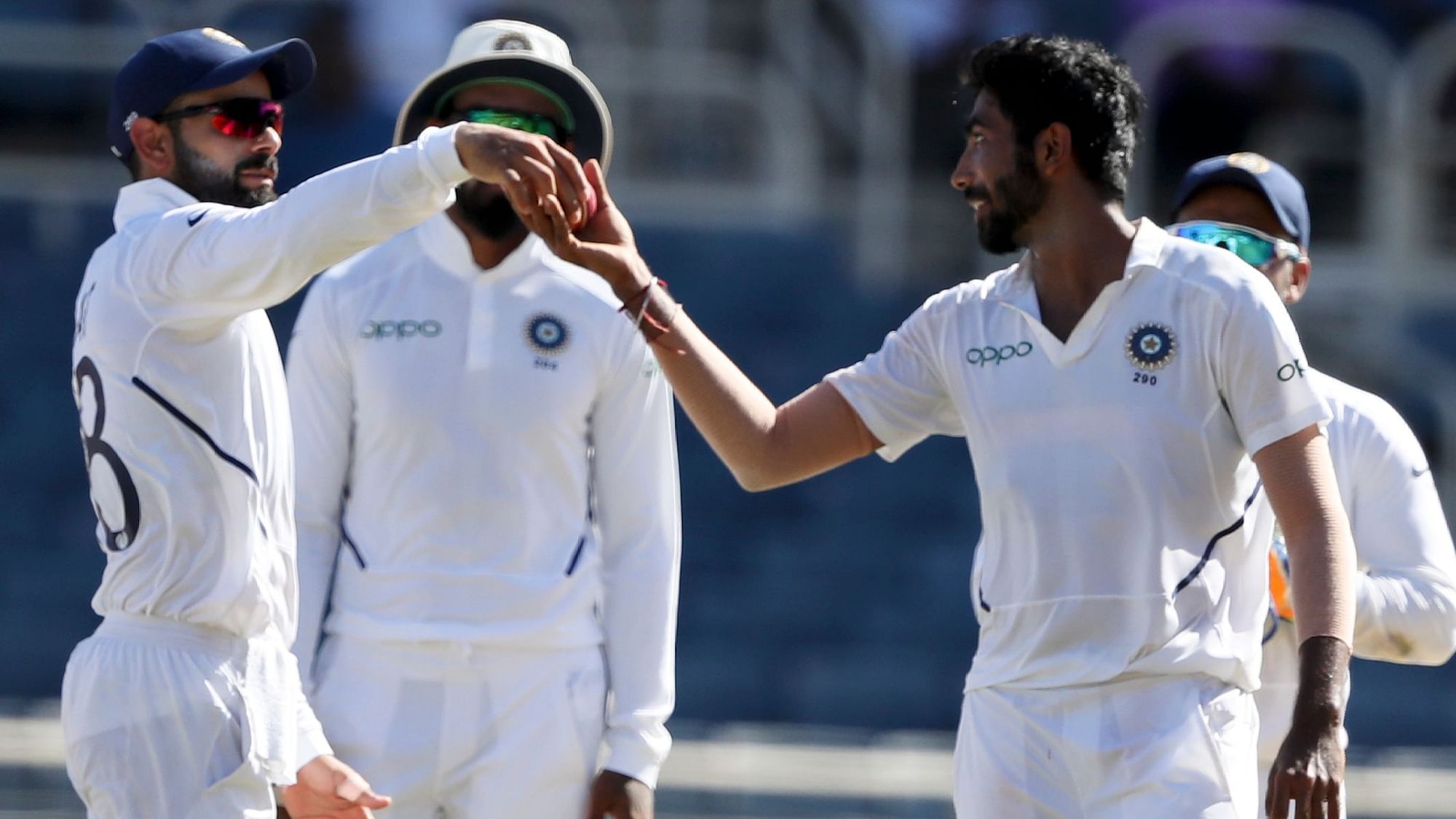Jasprit Bumrah (left) became only the third Indian cricketer to take a Test hat-trick during 1st innings of the second Test.