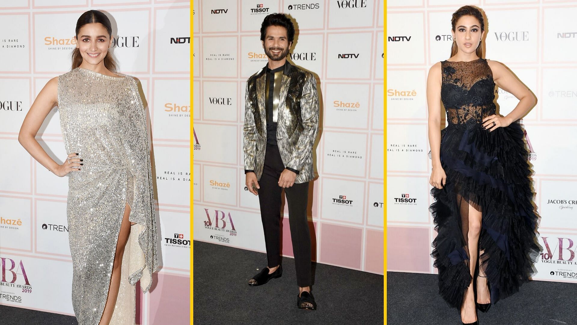 Alia Bhatt, Shahid Kapoor, Sara Ali Khan at Vogue Beauty Awards 2019