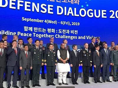 Seoul: Defence Minister Rajnath Singh at Seoul Defence Dialogue 2019 in Seoul, Republic of Korea on Sep 5, 2019. (Photo: IANS/PIB)