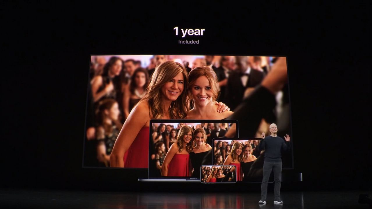 Tim Cook introduces the Apple TV+ streaming platform to the world.