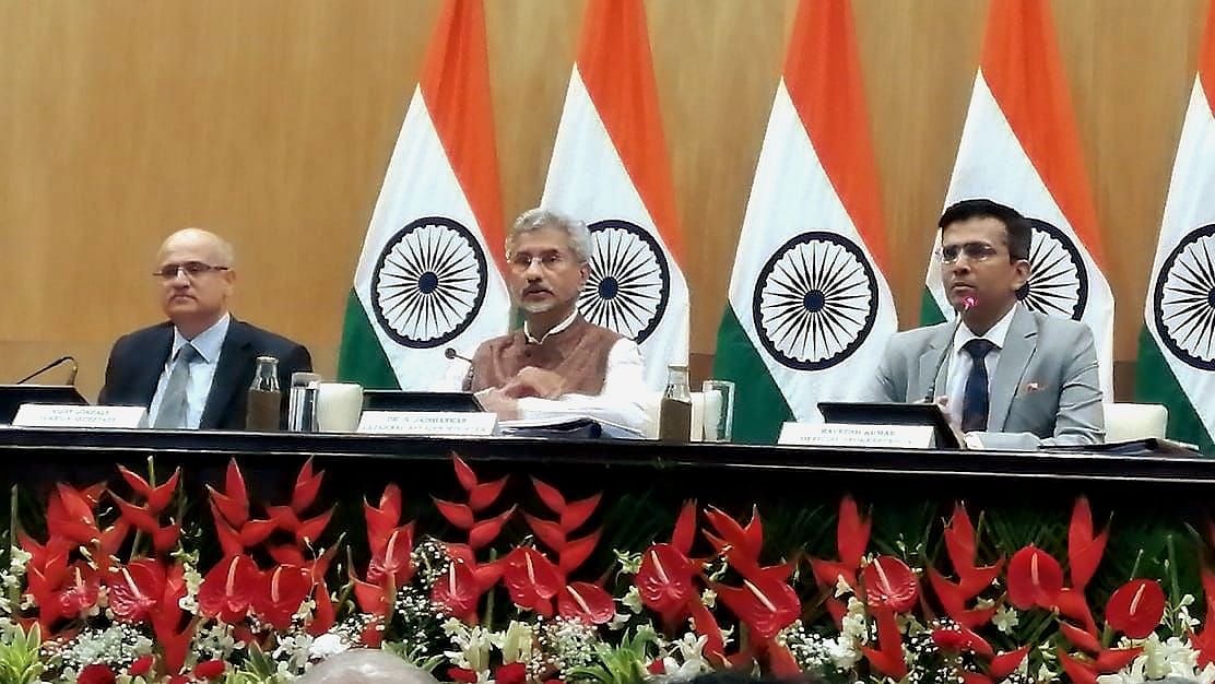 External Affairs Minister S Jaishankar at press conference, New Delhi.