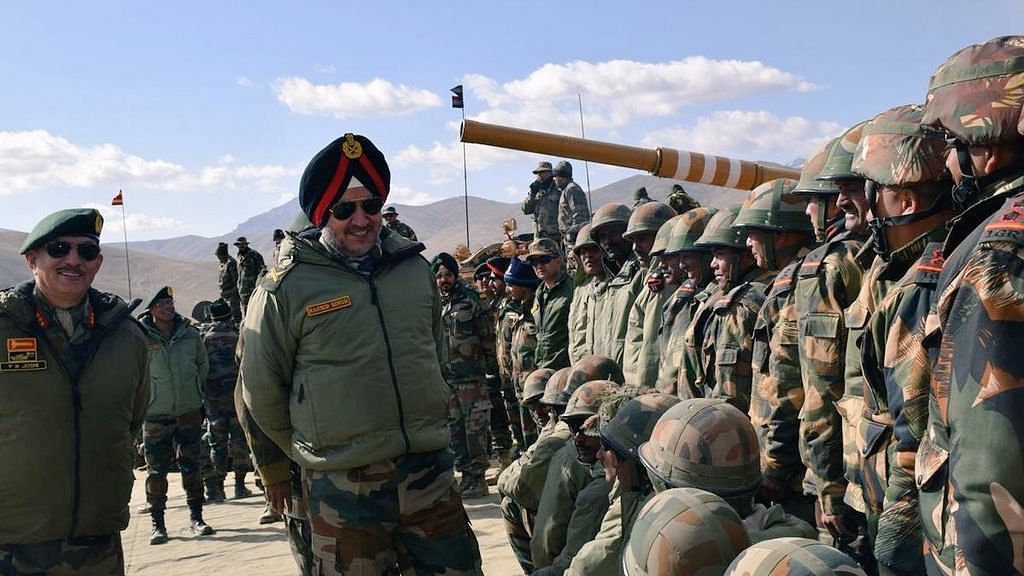 Northern Army Commander Lieutenant General Ranbir Singh at the exercise.