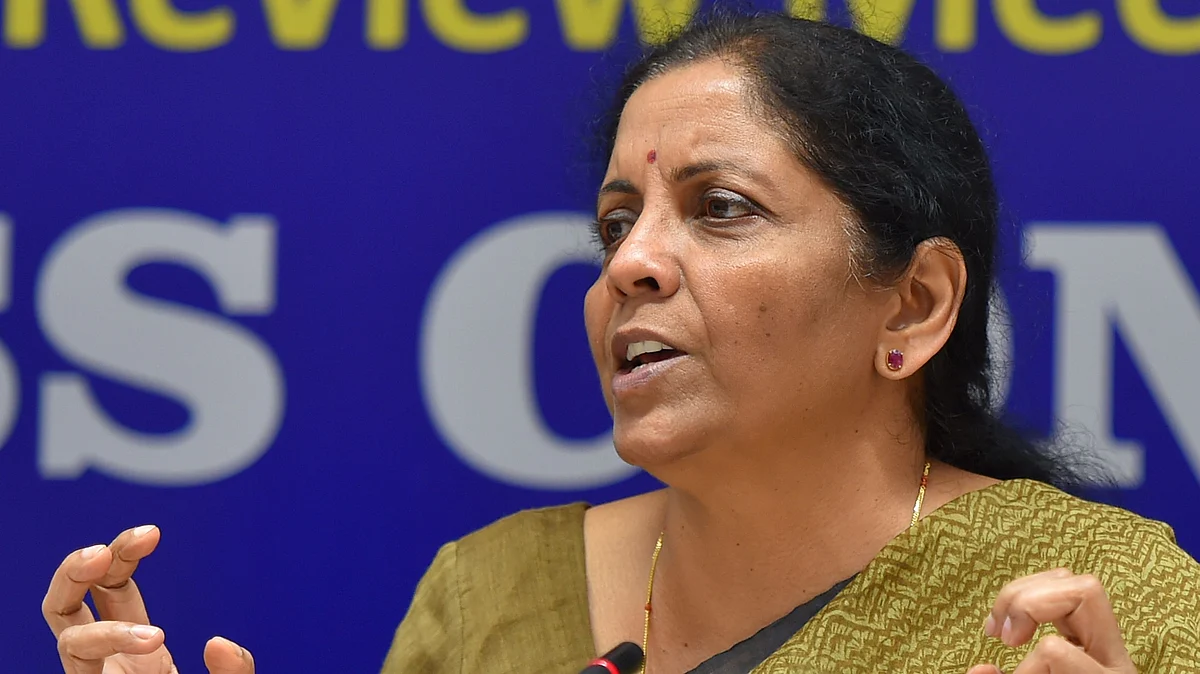 Finance Minister Nirmala Sitharaman in the review meeting on Thursday.