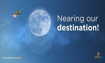 New Delhi: After the Lunar Orbit Insertion (LOI), Chandrayaan-2 is now in Lunar orbit. Lander Vikram will soft land on Moon on September 7, 2019. (Photo: IANS/ISRO)