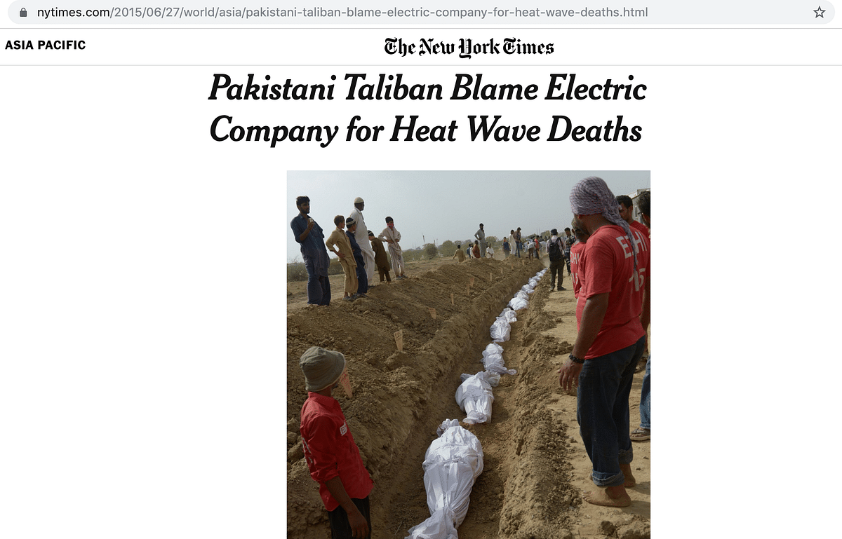 The images are from Pakistan’s heatwave from 2015 which killed thousands of people.