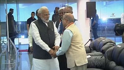 Modi at space centre to watch India land on moon