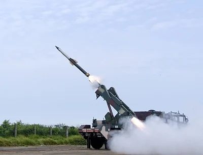 Chandipur: DRDO successfully flight-tests state-of-the-art Quick Reaction Surface-to-Air Missiles against live aerial targets from ITR, in Chandipur, Odisha on Aug 4, 2019. (Photo: IANS/PIB)