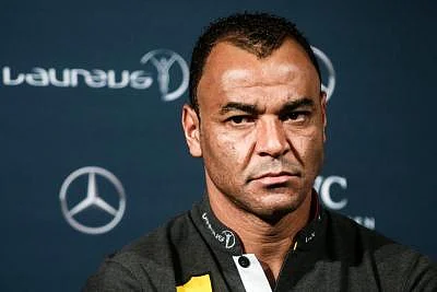 BERLIN, April 18, 2016 (Xinhua) -- Former Brazilian football player Cafu attends a press conference prior to the 17th Laureus World Sports Award ceremony in Berlin, Germany, April 18, 2016. (Xinhua/Zhang Fan/IANS)