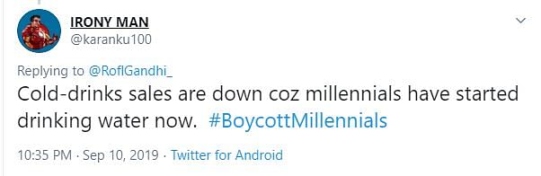 #BoycottMillennials – Finance Minister Sitharaman’s statement on the economy inspired a new hashtag.