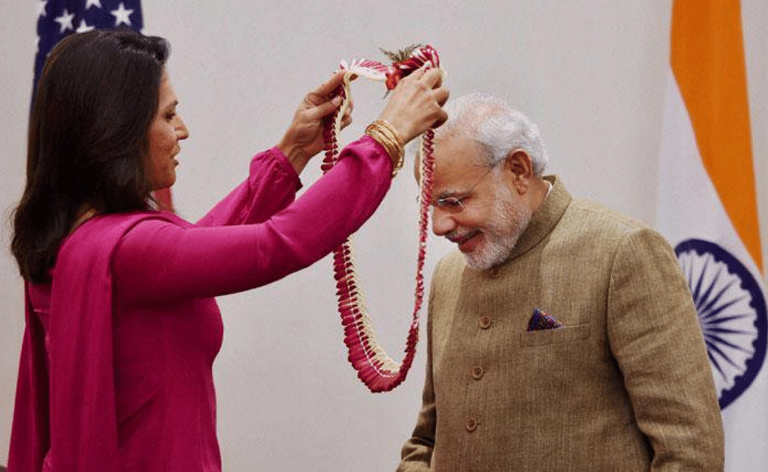 File image of Tulsi Gabbard with PM Modi.