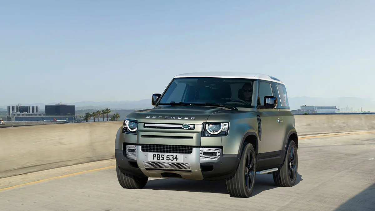 The Land Rover Defender 90 is a three-door, but can seat six with an innovative middle-seat between the front two seats.