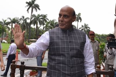 New Delhi: Union Defence Minister Rajnath Singh at Parliament in New Delhi on July 17, 2019. (Photo: IANS)