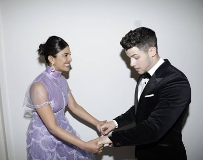 Actress Priyanka Chopra Jonas with her husband singer-actor Nick Jonas.