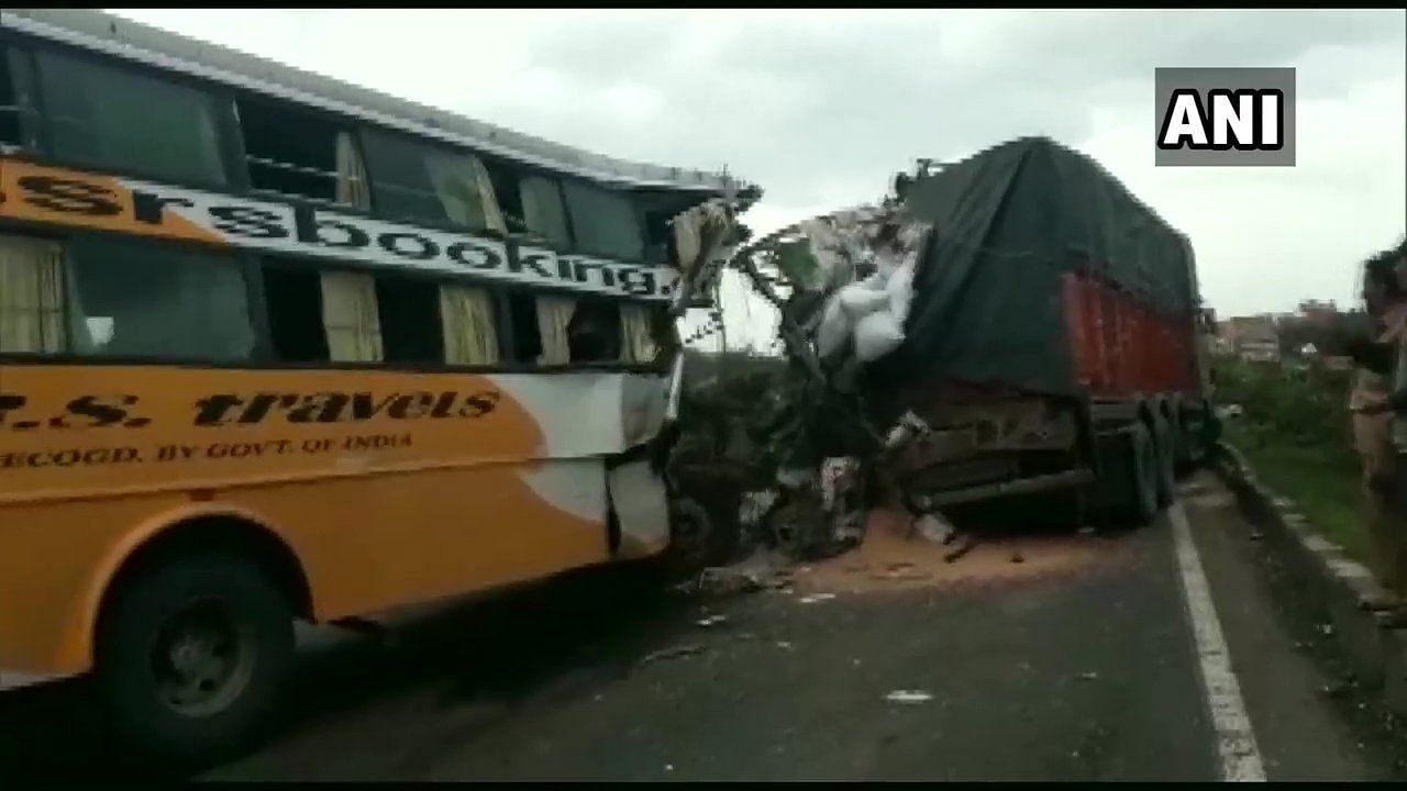 At least six people were killed and 15 others injured when a bus rammed into a stationary truck in Satara district of Maharashtra.