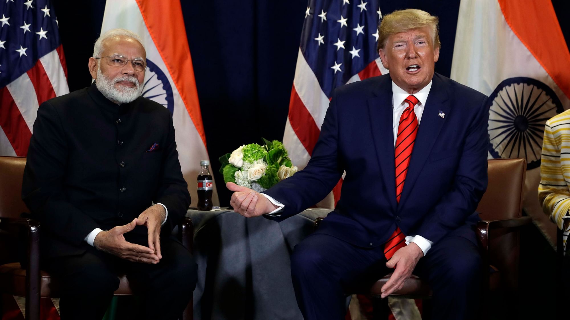 Prime Minister Narendra Modi with US President Donald Trump.&nbsp;