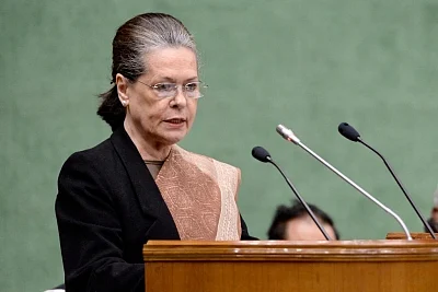 New Delhi: UPA chief Sonia Gandhi addresses at the Parliamentary Party meeting in New Delhi, on Feb 13, 2019. (Photo: IANS/AICC)