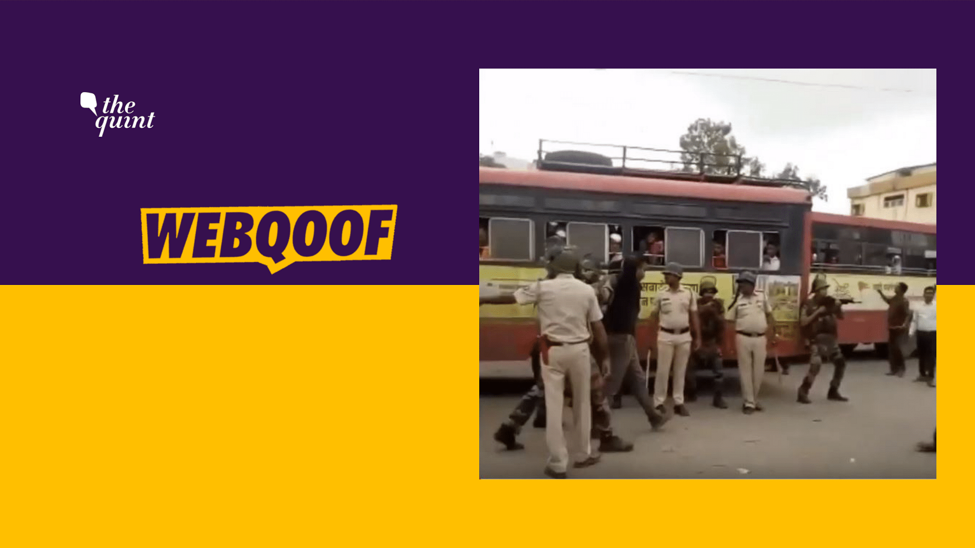 A video is being circulated on social media, which shows a bus stand where several cops have gathered. 