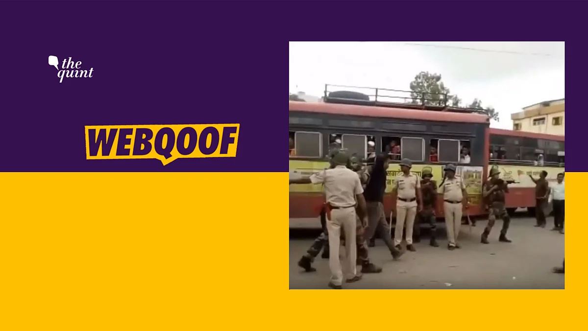A video is being circulated on social media, which shows a bus stand where several cops have gathered.