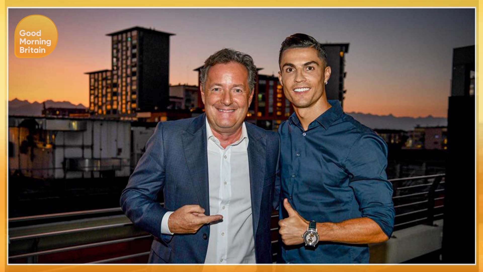 Cristiano Ronaldo with Piers Morgan.