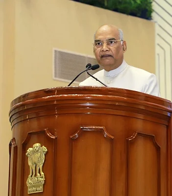 New Delhi: President Ram Nath Kovind addresses at the "Swachhata Mahotsava 2019" organised by the Ministry of Jal Shakti, in New Delhi on Sep 6, 2019. (Photo: IANS/PIB)