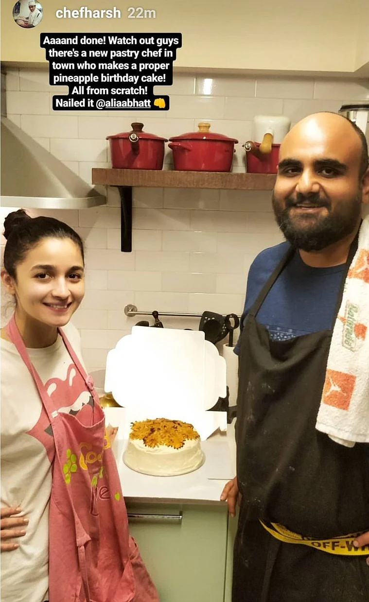 Alia Bakes Ranbir’s Favourite Pineapple Cake for His Birthday