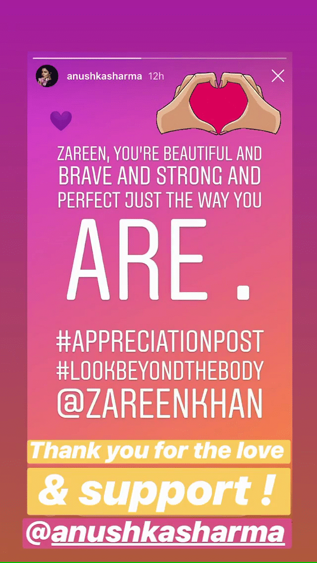 Zareen had been trolled over a photo where her stretch marks were visible.