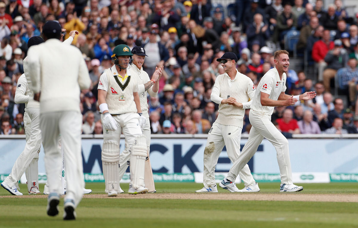 Australia had been reeling on 28-2 after Warner and Harris fell to paceman Stuart Broad in the opening seven overs.