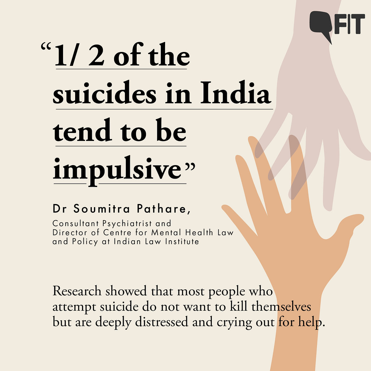  1 in 3 suicides that happen in the world, happen in our country. But suicide is preventable, here’s how.