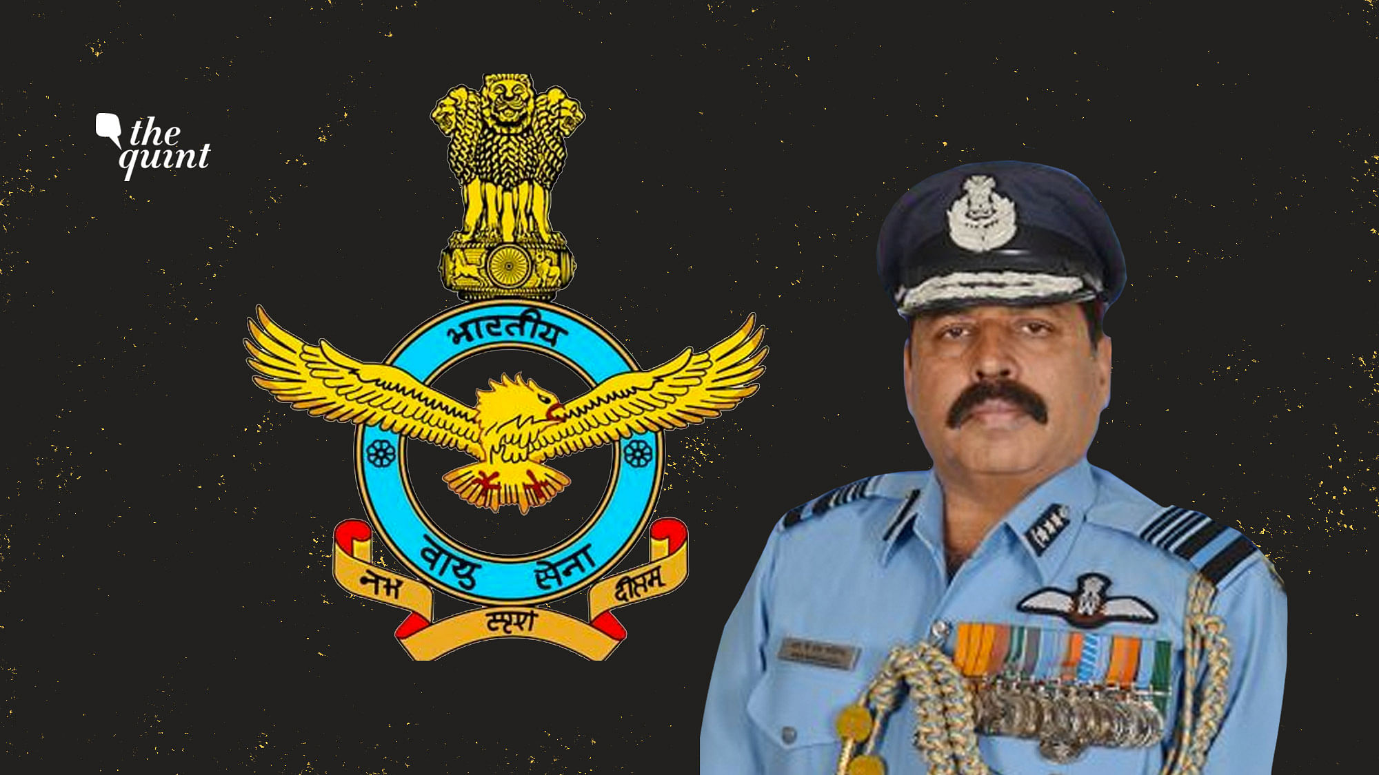 Image of Air Marshal Rakesh Kumar Singh Bhadauria who will take over as the 26th Chief of Indian Air Force (IAF), on 30 September, and IAF logo, used for representational purposes.