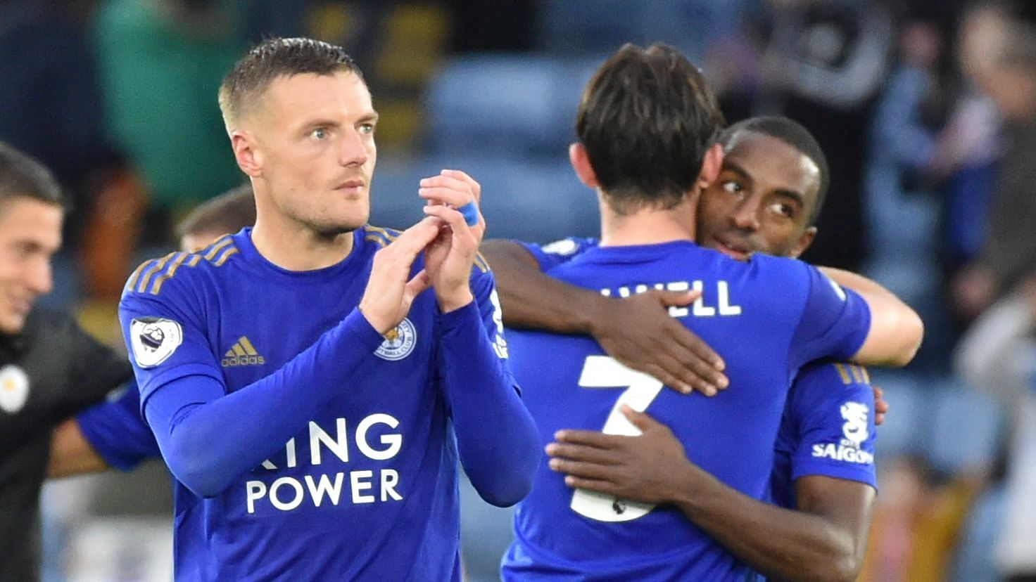 Leicester climbed to third in the Premier League by routing 10-man Newcastle 5-0 with Jamie Vardy bagging a second-half brace.