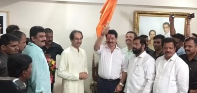 Mumbai: Former high-profile encounter specialist Pradeep Sharma joins Shiv Sena in the presence of party chief Uddhav Thackeray in Mumbai on Sep 13, 2019. (Photo: IANS)