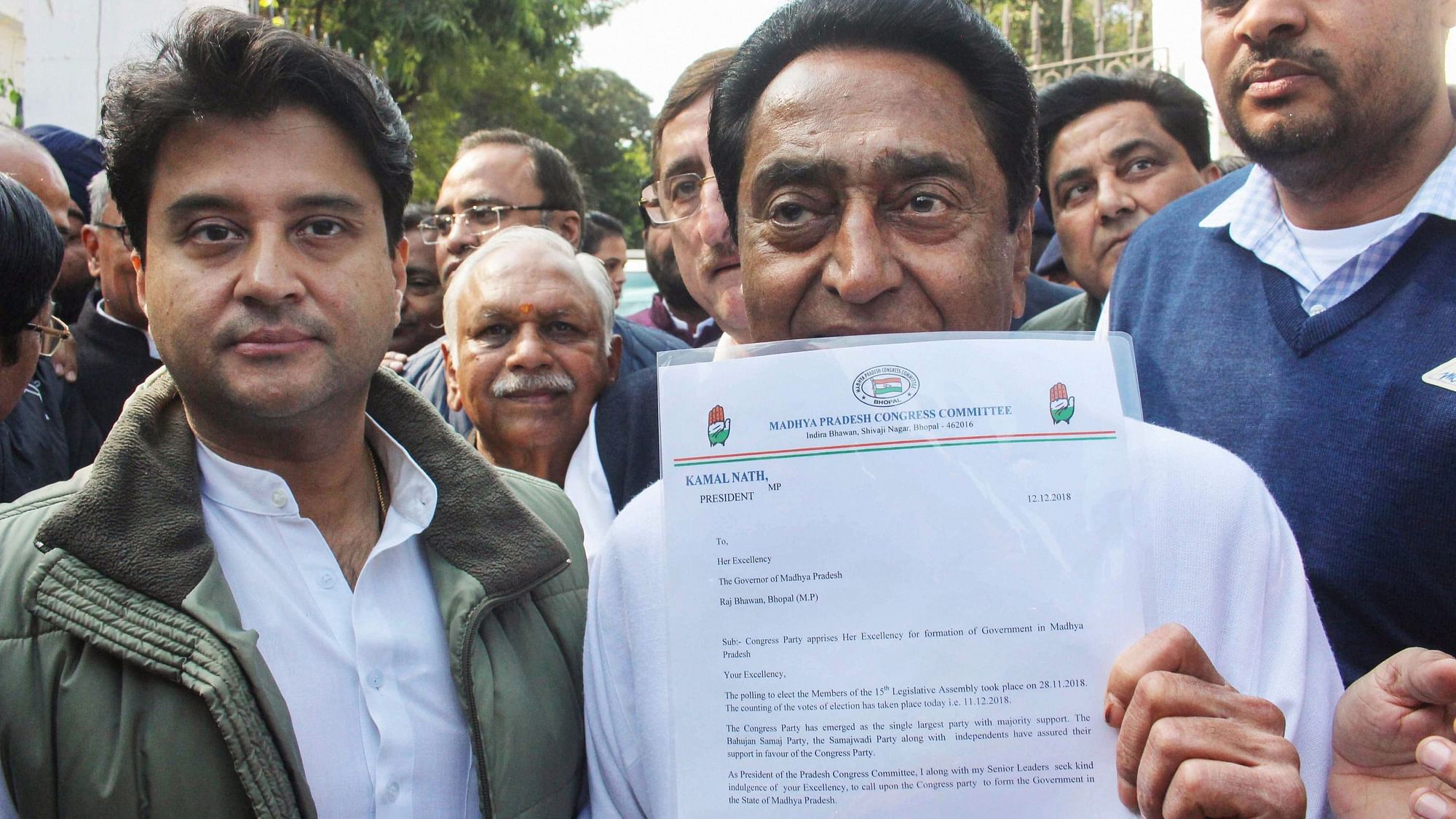 Chief Minister Kamal Nath with Jyotiraditya Scindia.