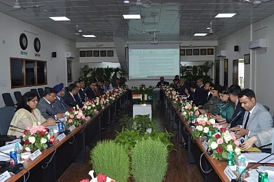 Attari: The third round of talks held for operationalising the Kartarpur Corridor underway at Attari checkpoint in Punjab on Sep 4, 2019. The Indian delegation was led by Joint Secretary, Ministry of Home Affairs and the Pakistani delegation led by Director General (South Asia and SAARC), Ministry of Foreign Affairs. No agreement could be reached on modalities for operationalising the Kartarpur Corridor even in the third round of talks held on Wednesday as India rejected Pakistan