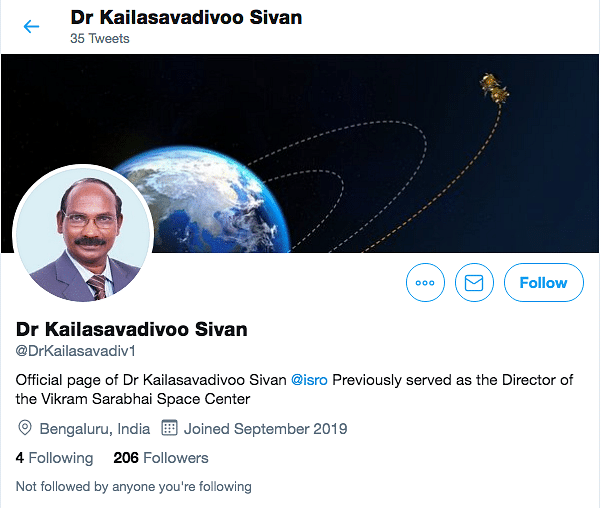One of the accounts in ISRO chairman K Sivan’s name had over 30,000 followers.