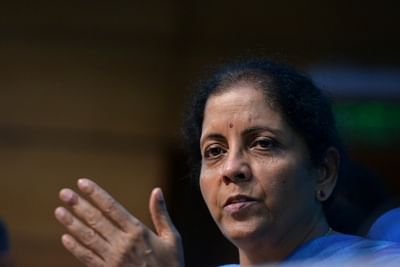 New Delhi: Union Finance and Corporate Affairs Minister Nirmala Sitharaman addresses a press conference in New Delhi on Sep 14, 2019. (Photo: IANS)