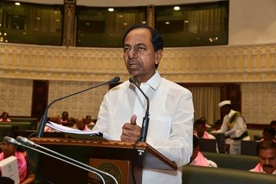 Hyderabad: Telangana Chief Minister K. Chandrashekhar Rao presents the State Budget for 2019-20 in the state assembly in Hyderabad on Sep 9, 2019. (Photo: IANS)