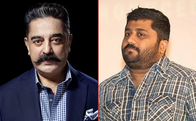 Kamal Haasan (L), KE Gnanavel Raja (R)