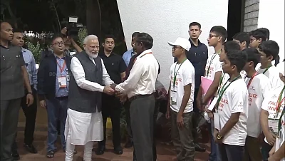 Bengaluru: Prime Minister Narendra Modi with ISRO Chairman K Sivan before leaving ISRO Centre in Bengaluru on Sep 7, 2019. (Photo: IANS/ISRO)