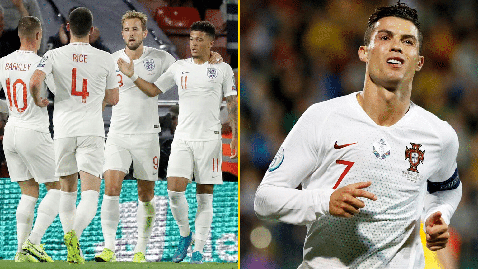 England made it four wins out of four in Group A with a 5-3 win over Kosovo while Ronaldo netted four goals vs Lithuania.
